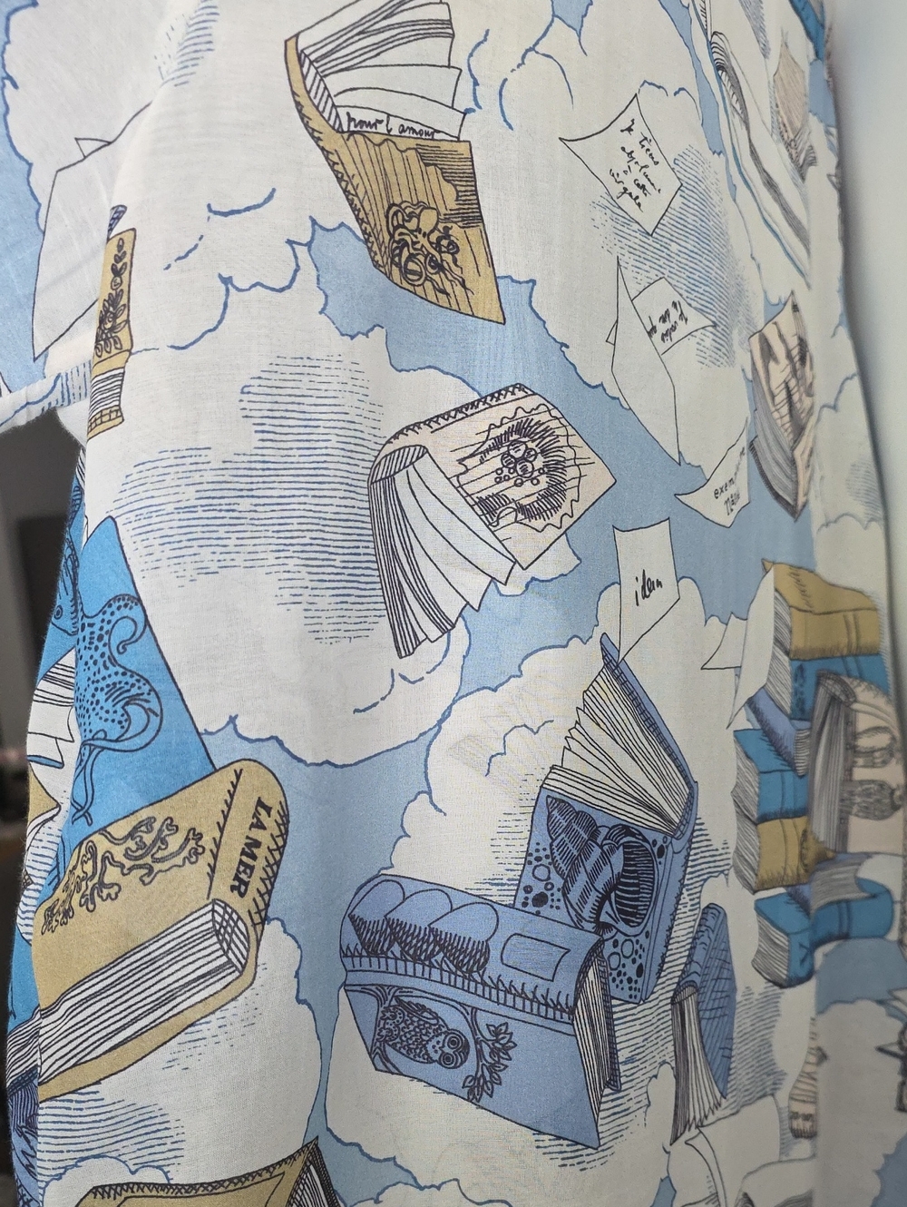 Les Histoires Inoui Editions Pour Sezane Pierro Shirt Cotton Silk Book Pattern - Picture 7 of 9